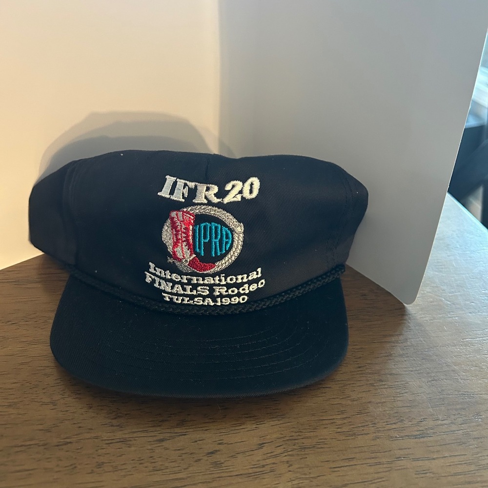 Vintage IFR 20 International Finals Rodeo Hat Mens OSFM Black Tulsa 1990 NWT